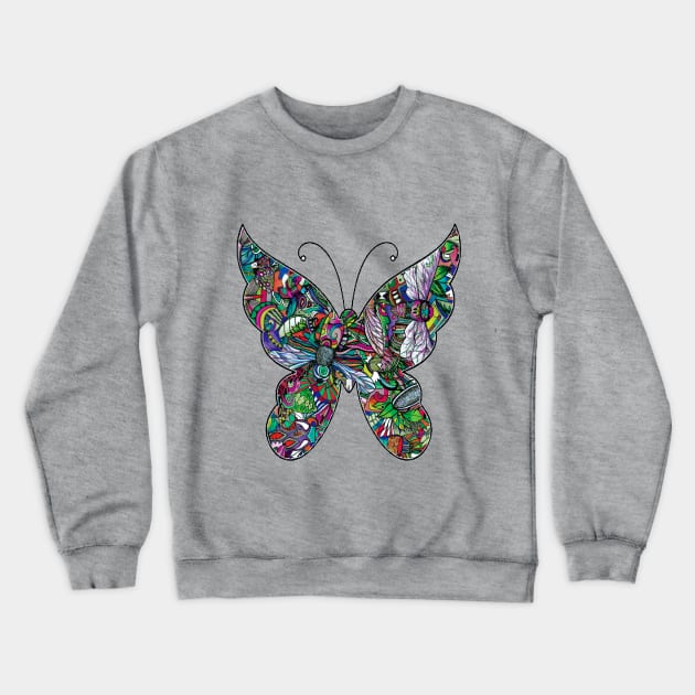 Butterfly Crewneck Sweatshirt by MalikMaryna